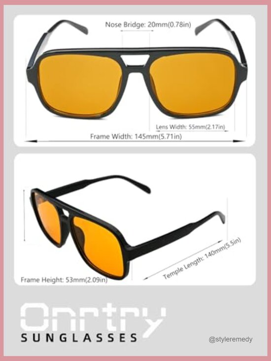 Retro Aviator Sunglasses, Acetate Metal Frames, UV400 Protection main image 4